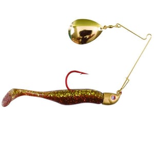 Bass Assassin Red Daddy Spinnerbait - Salt & Pepper Silver Phantom Chartreuse Tail, 4in