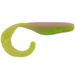 Bass Assassin Saltwater Curly Shad Saltwater Soft Bait - Electric Chicken, 4in