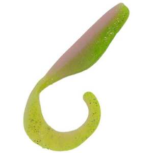 Bass Assassin Walleye Curly Shad Soft Minnow Bait - Electric Chicken, 4in