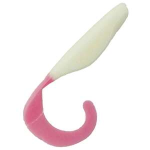 Bass Assassin Walleye Curly Shad Soft Minnow Bait - White/Pink Tail, 4in
