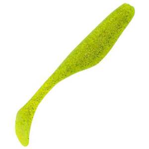Bass Assassin Walleye Turbo Shad Soft Swimbait - Chartreuse Silver Glitter, 4in