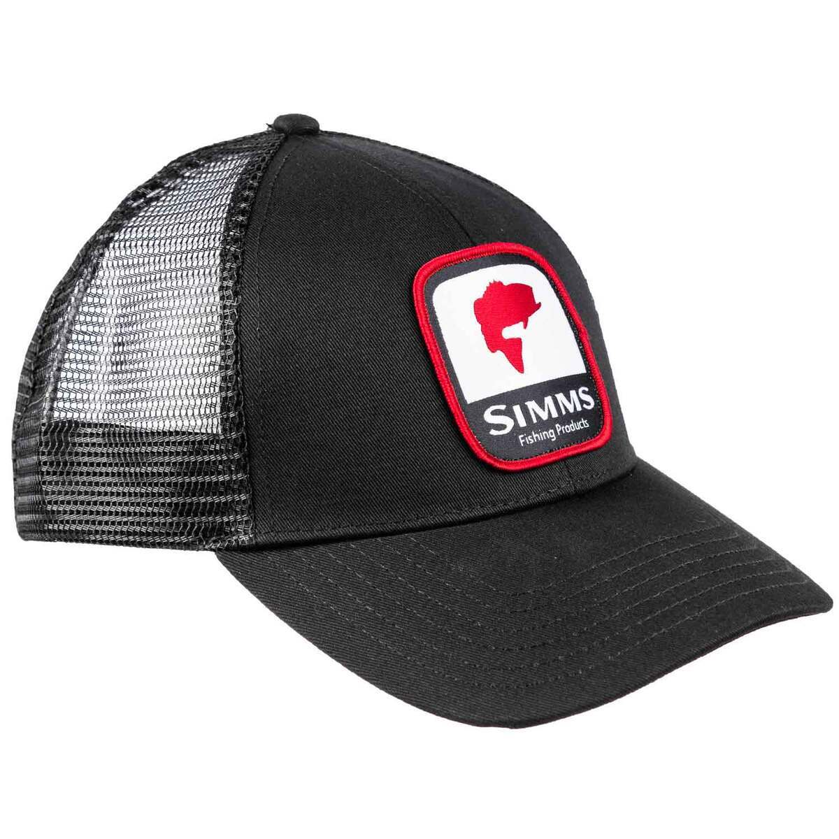 Simms Bass Patch Trucker Hat - Black - Black One Size Fits Most ...
