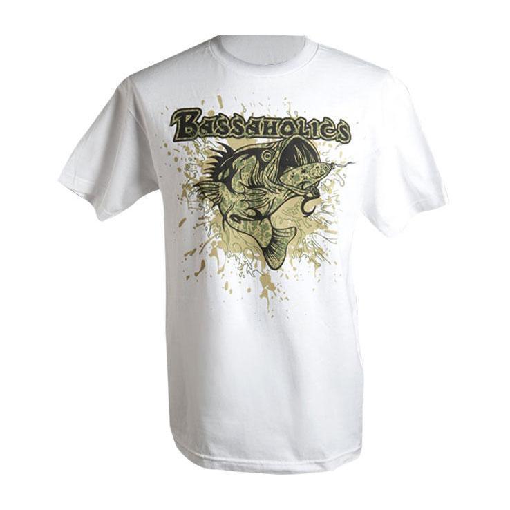Bassaholics Men's Camo Splash Short Sleeve Shirt - White - L - White L Bassaholics Men's Camo Splash Short Sleeve Shirt - White - L - White L