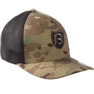 Bassaholics Men's Shield Camo Flex Fix Hat - Black/Camo