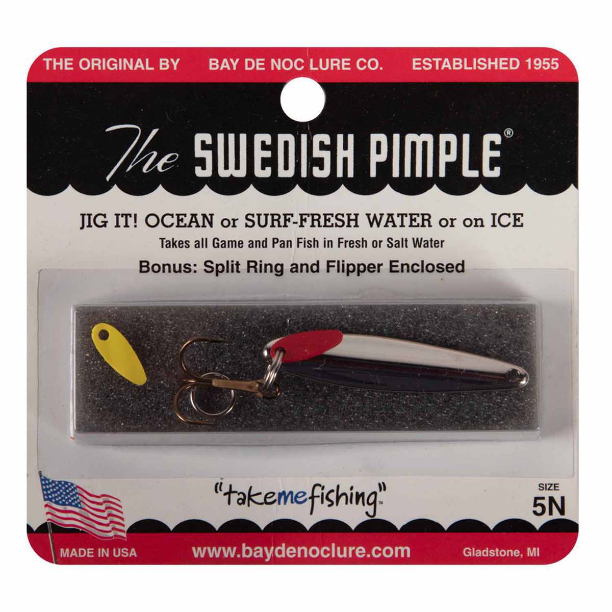 bay de noc ice fishing lures Swedish Pimple #4 (1/4 oz) Pearl Prism Red 3 and 4 Swedish Pimple #2 1/10oz /