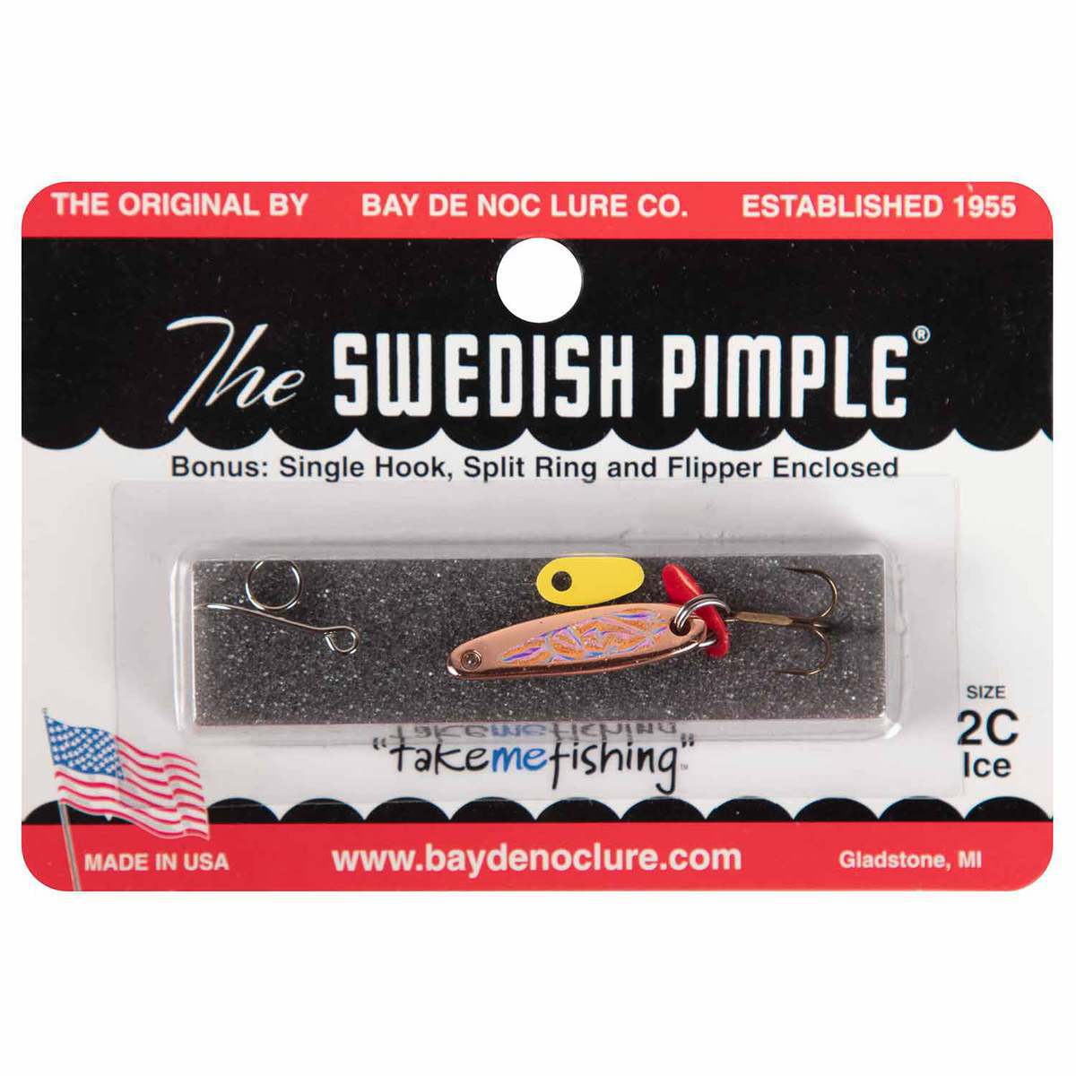Bay de Noc Swedish Pimple Ice Fishing Lure Copper Ice, 1/10oz