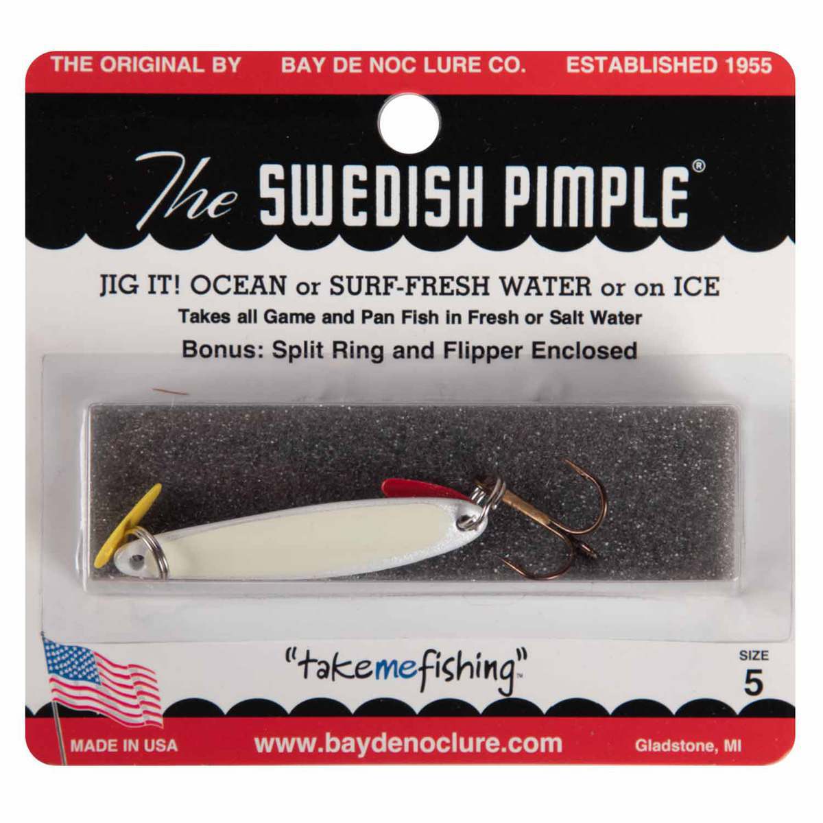 Bay de Noc Swedish Pimple All Season Ice Lure - Pearl/Glow Tape, 1/3oz - Pearl/Glow Tape Bay de Noc Swedish Pimple All Season Ice Lure - Pearl/Glow Tape, 1/3oz - Pearl/Glow Tape