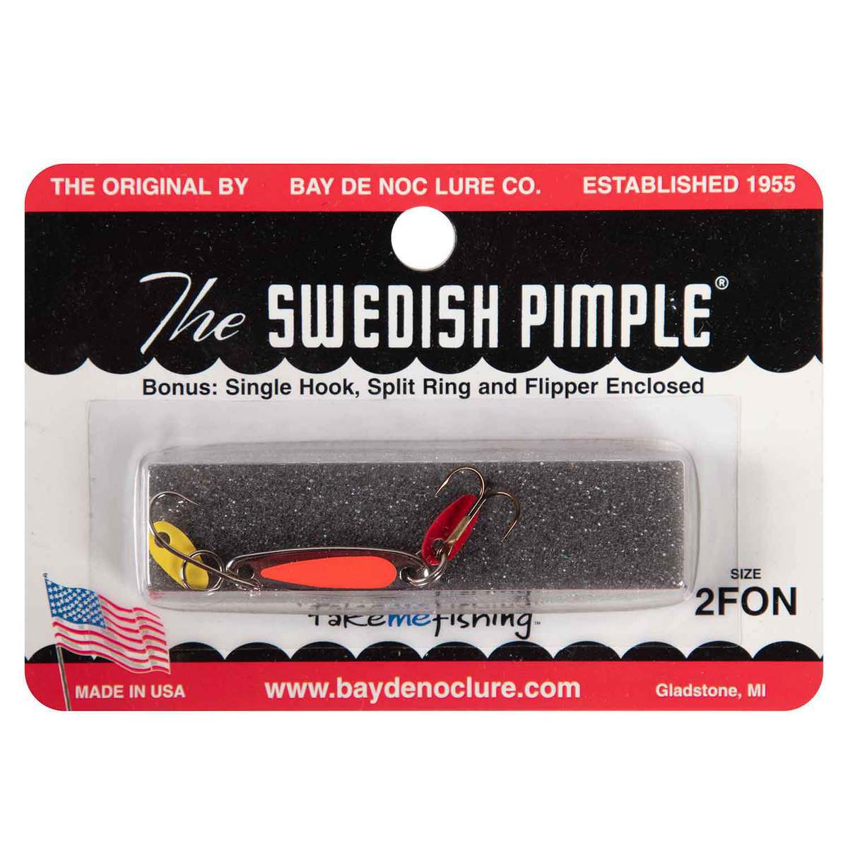 Bay de Noc Swedish Pimple All Season Ice Lure - Nickel/Fluorescent Orange Tape, 1/10oz - Nickel/Fluorescent Orange Tape Bay de Noc Swedish Pimple All Season Ice Lure - Nickel/Fluorescent Orange Tape, 1/10oz - Nickel/Fluorescent Orange Tape