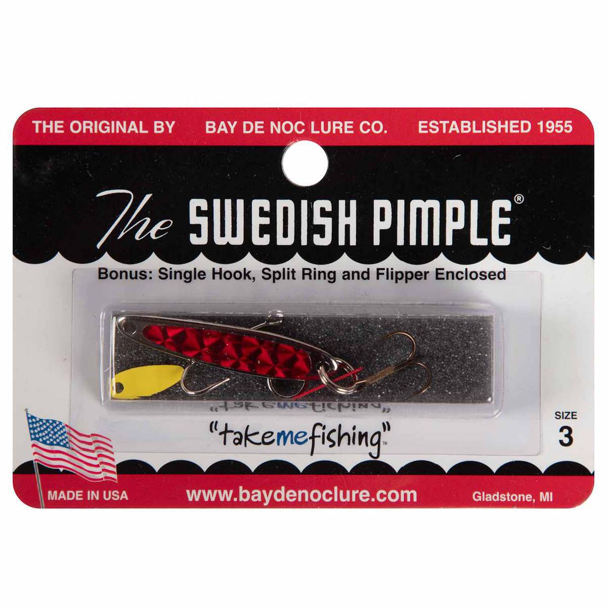 Bay de Noc Swedish Pimple All Season Ice Lure - Nickel/Red Prism Tape, 1/5oz - Nickel/Red Prism Tape Bay de Noc Swedish Pimple All Season Ice Lure - Nickel/Red Prism Tape, 1/5oz - Nickel/Red Prism Tape