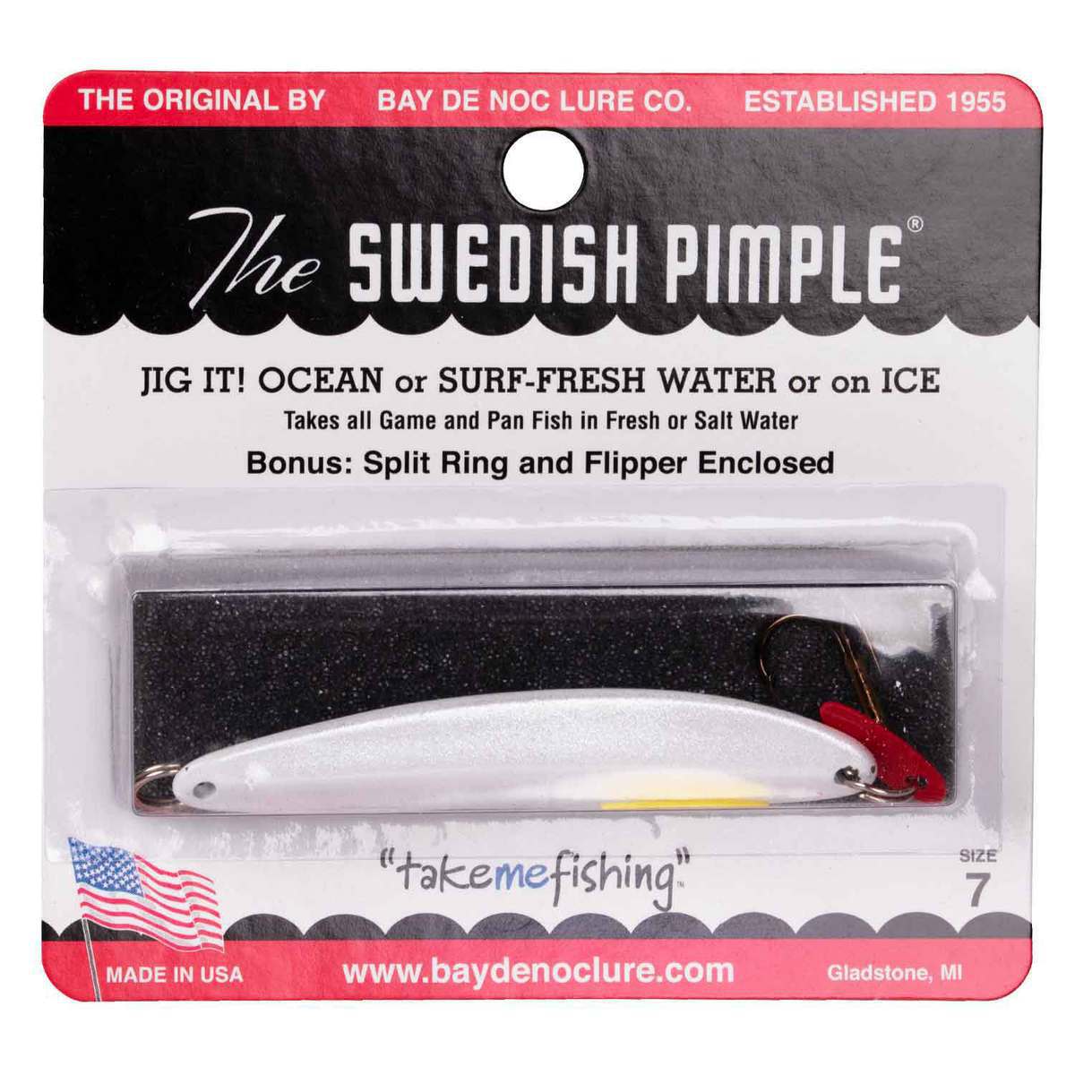 Bay de Noc Swedish Pimple Ice Fishing Spoon Bay de Noc Swedish Pimple Ice Fishing Spoon