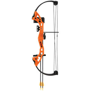 Bear Archery Brave Florescent Orange 25lbs Right Hand Youth Compound Bow - Whisker Biscuit Package