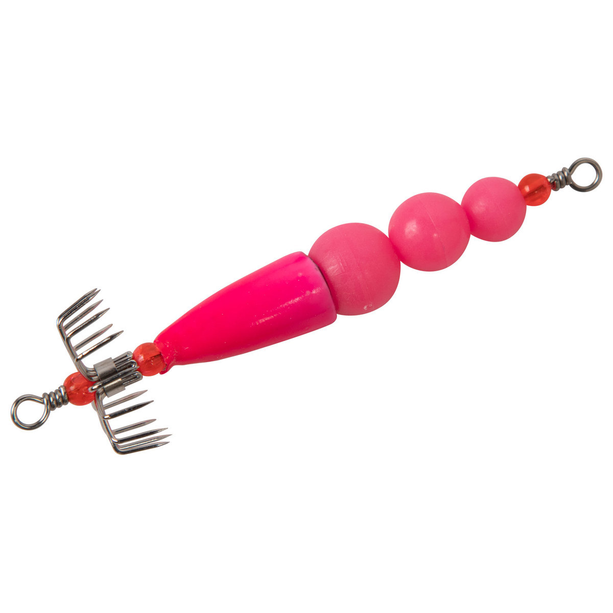 Beau Mac Bead Squid Jig - Pink Glow, Medium - Pink Glow Medium Beau Mac Bead Squid Jig - Pink Glow, Medium - Pink Glow Medium