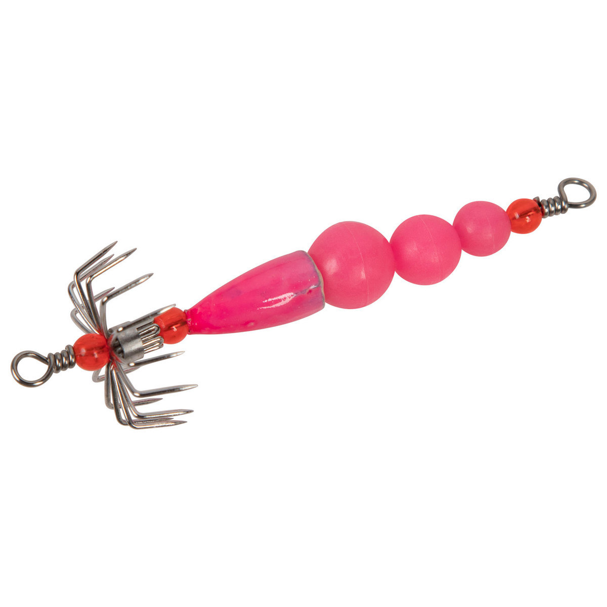 Beau Mac Bead Squid Jig - Pink Glow, Medium - Pink Glow Medium Beau Mac Bead Squid Jig - Pink Glow, Medium - Pink Glow Medium