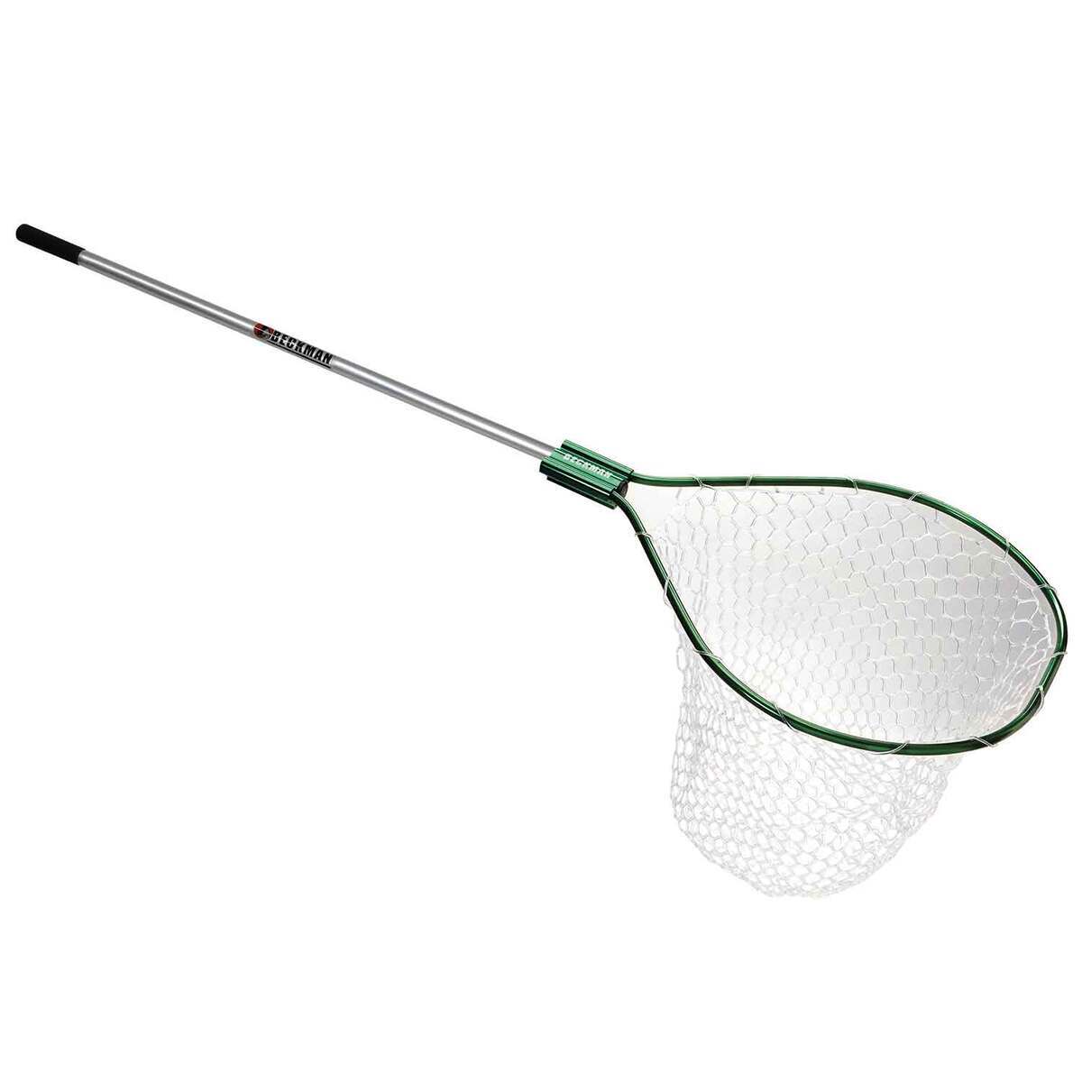 Beckman Adjustable Handle/Rubber Landing Net - Green/Silver, 22in W x ...