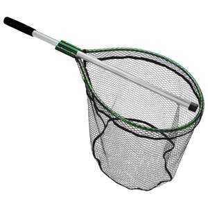 Beckman Fixed Handle/PVC Quick Storage Landing Net - Green/Silver, 17in W x 20in L