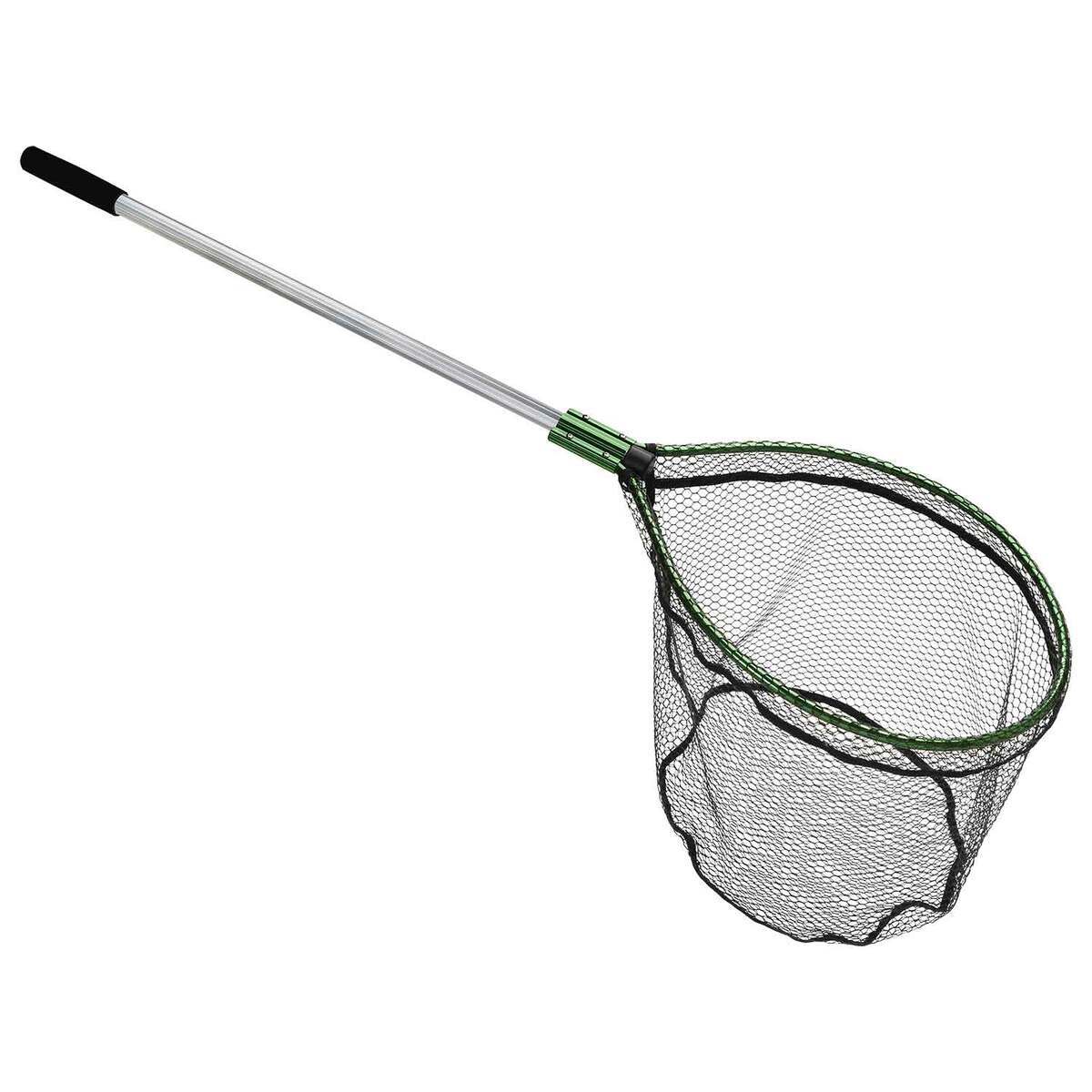 Beckman Fixed Handle/PVC Quick Storage Landing Net - Green/Silver, 17in ...