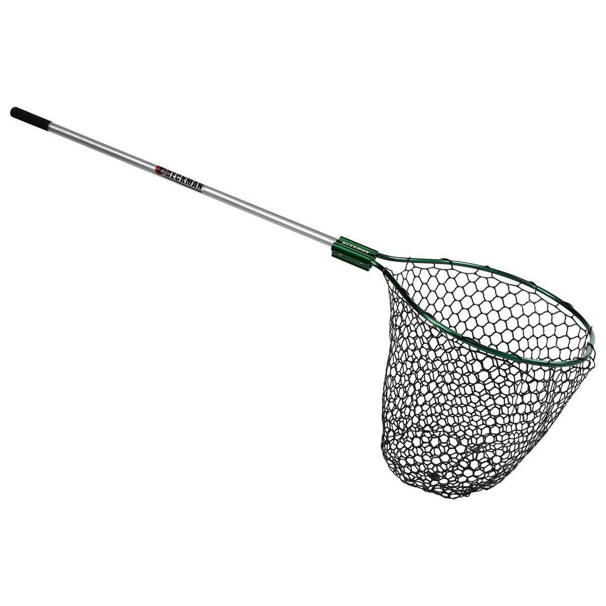 Beckman Fixed Handle/Rubber Landing Net - Green/Silver, 20in W x 25in L ...