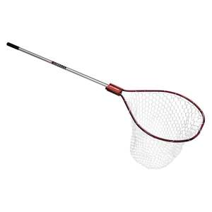 Beckman Adjustable Handle/Rubber Landing Net – Red/Silver, 22in W x 27in L
