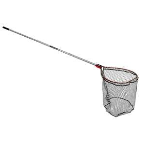 Beckman Adjustable Handle/Coated Nylon Landing Net - Red/Silver, 22in W x 27in L