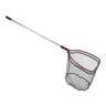 Beckman Adjustable Handle/Coated Nylon Landing Net - Red/Silver, 18in W x 22in L - Red/Silver