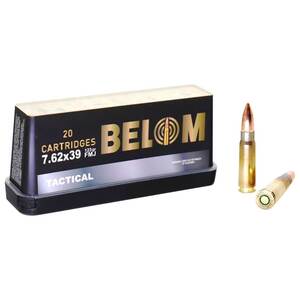 Belom 7.62x39mm 123gr FMJ Rifle Ammo - 20 Rounds