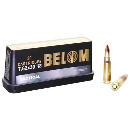 Belom Tactical 7.62x39mm 123gr FMJ Rifle Ammo Ammo - 20 Rounds 20 Rounds Ammo