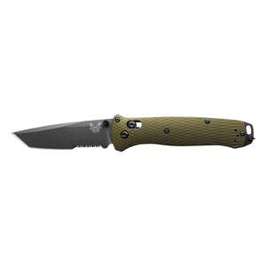 Benchmade Bailout 3.38 inch Folding Knife - Woodland Green, Partial Serrated