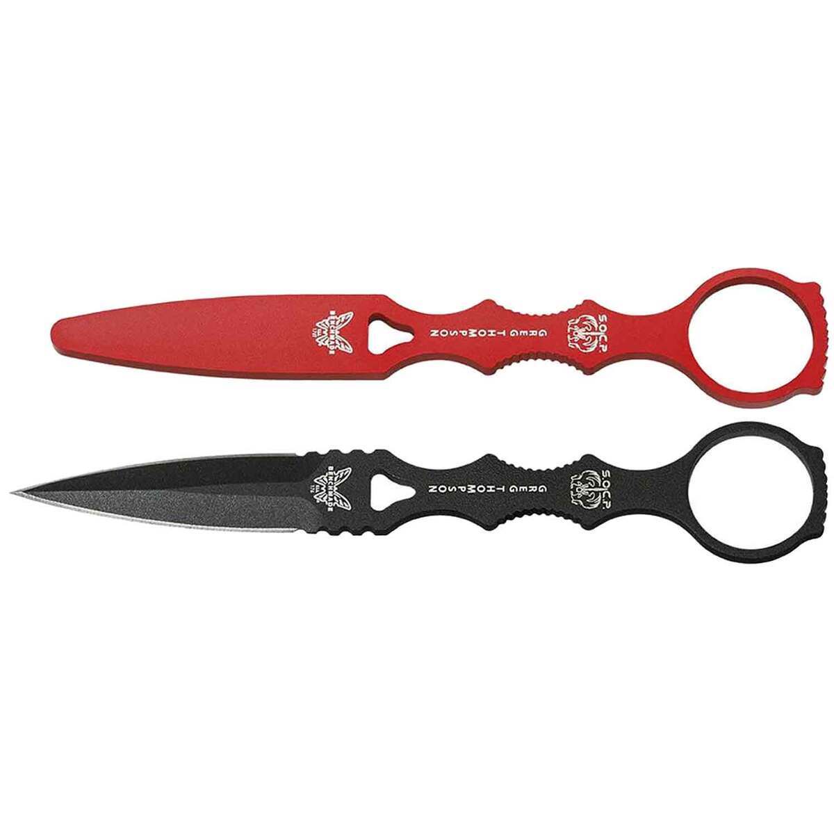 Benchmade SOCP Dagger and Trainer Combo 3.22 inch Fixed Blade Knife - Black/Red Benchmade SOCP Dagger and Trainer Combo 3.22 inch Fixed Blade Knife - Black/Red