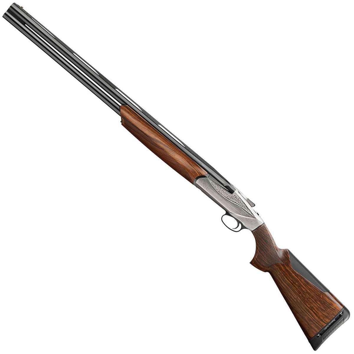 Benelli 828 U Engraved Nickel Plated 12 Gauge 3in Left Hand Over Under Shotgun - 26in - Brown Benelli 828 U Engraved Nickel Plated 12 Gauge 3in Left Hand Over Under Shotgun - 26in - Brown