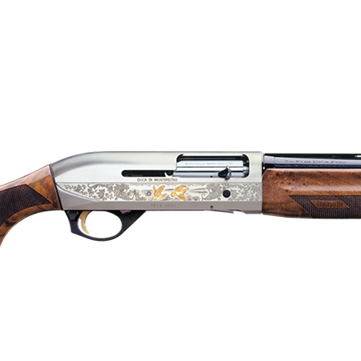 Benelli Montefeltro Silver Nickel-Plated 12 Gauge 3in Semi Automatic Shotgun - 28in - Brown Benelli Montefeltro Silver Nickel-Plated 12 Gauge 3in Semi Automatic Shotgun - 28in - Brown