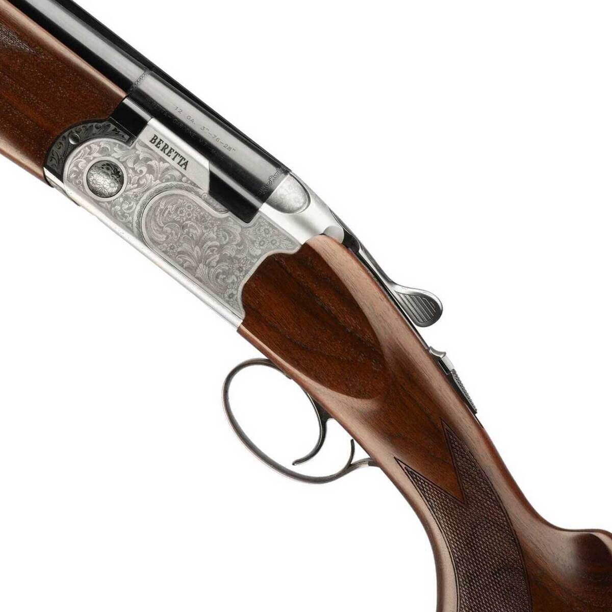 Beretta 686 Silver Pigeon I 20 Gauge 3in Blued/Silver Engraved Over Under Shotgun - 28in - Brown Beretta 686 Silver Pigeon I 20 Gauge 3in Blued/Silver Engraved Over Under Shotgun - 28in - Brown