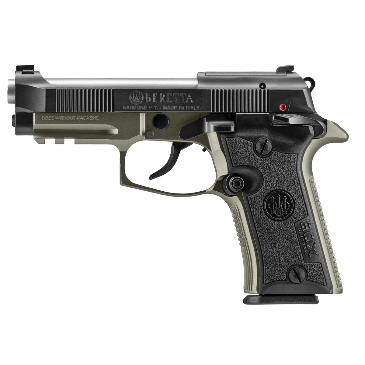 Beretta 80X Cheetah 380 Auto (ACP) 3.9in OD Green/Matte Black Pistol - 10+1 Rounds - Green Beretta 80X Cheetah 380 Auto (ACP) 3.9in OD Green/Matte Black Pistol - 10+1 Rounds - Green