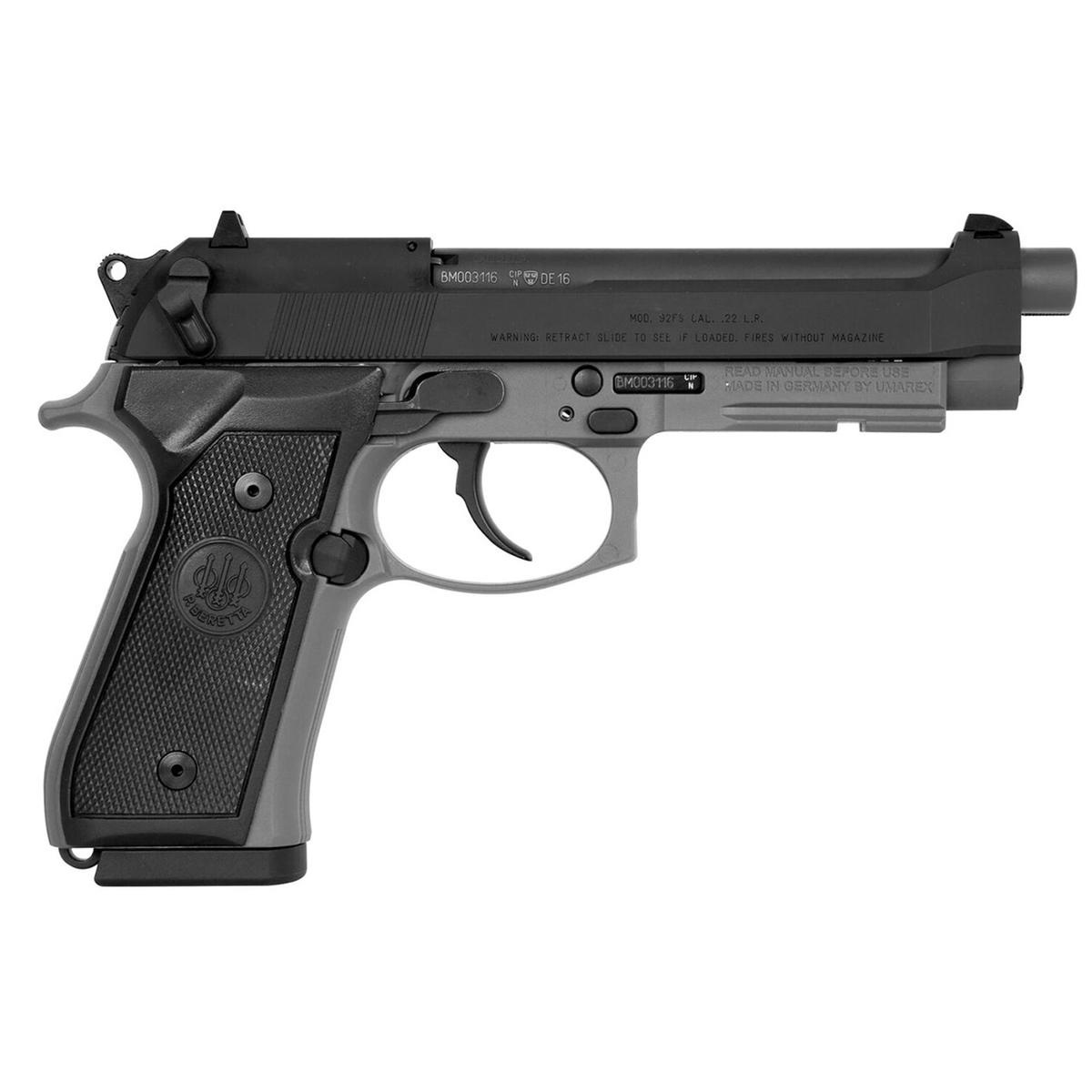 Beretta 92FSR 22 Long Rifle 4.9in Sniper Gray Pistol - 15+1 Rounds - Black Beretta 92FSR 22 Long Rifle 4.9in Sniper Gray Pistol - 15+1 Rounds - Black