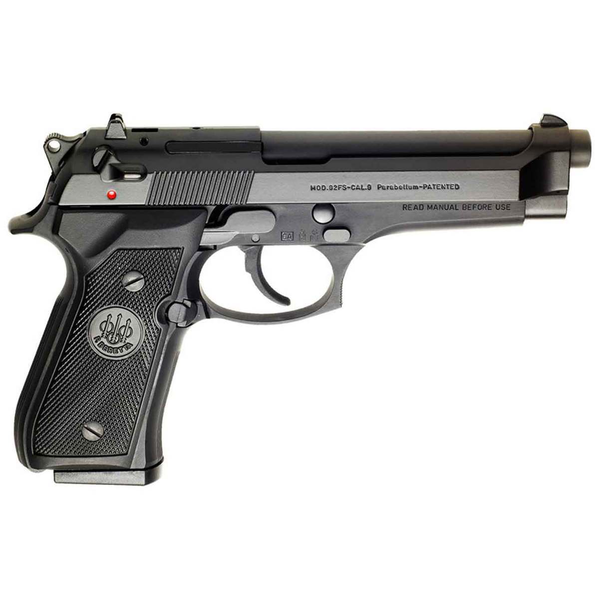 Beretta Model 92FS 9mm Luger 4.9in Matte Black Bruniton Pistol - 15+1 Rounds - Black Beretta Model 92FS 9mm Luger 4.9in Matte Black Bruniton Pistol - 15+1 Rounds - Black