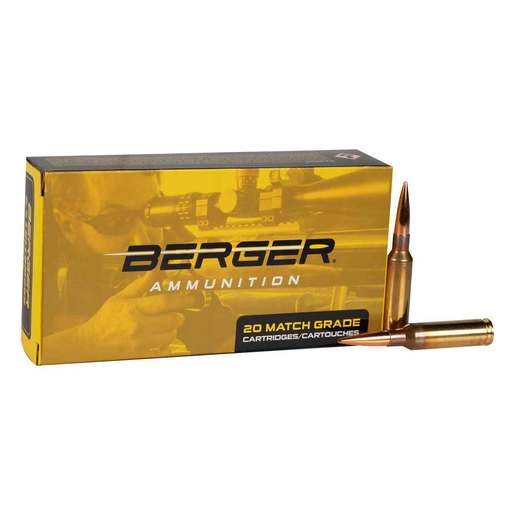 Berger Ammunition Long Range Hybrid Target 6.5 Creedmoor 144gr J4 Target Jacket Centerfire Rifle Ammo – 20 Rounds