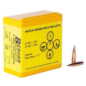 Berger Bullets 264 Caliber/6.5mm 130gr VLD Target Bullets - 100 Count