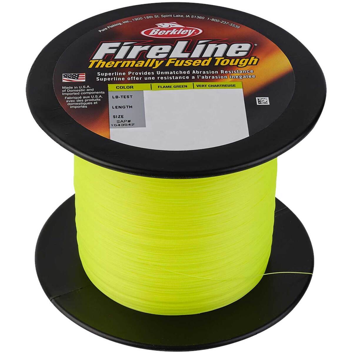 Berkley FireLine Braided Fishing Line - Flame Green, 1500yds Berkley FireLine Braided Fishing Line - Flame Green, 1500yds
