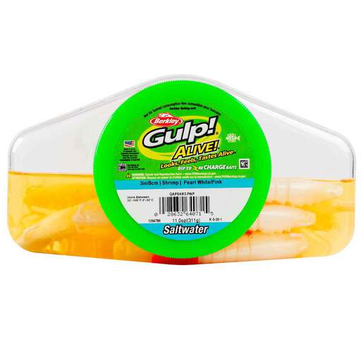 Berkley Gulp! Alive! Shrimp Saltwater Soft Bait – Pearl White 11oz