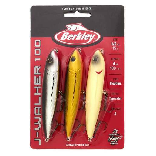 Berkley J-Walker 100 Saltwater Pro Topwater Bait Kit – Black Chrome 4