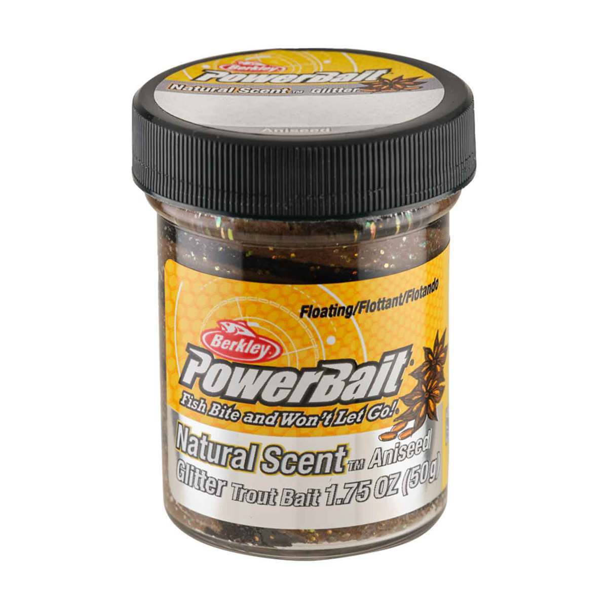 Berkley PowerBait Natural Scent Trout Dough Bait - Glitter Black/Brown, Aniseed Scent - Glitter Black/Brown 1-3/4oz Berkley PowerBait Natural Scent Trout Dough Bait - Glitter Black/Brown, Aniseed Scent - Glitter Black/Brown 1-3/4oz
