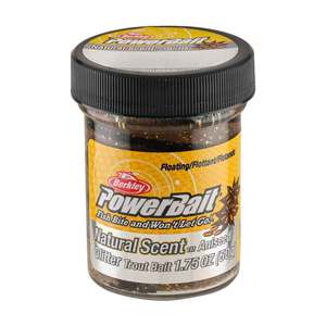 Berkley PowerBait Natural Scent Trout Dough Bait - Glitter Black/Brown, Aniseed Scent