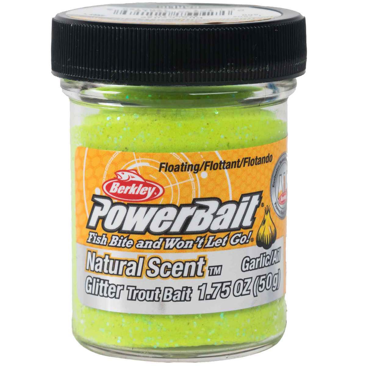 Berkley PowerBait Natural Scent Trout Dough Bait - Glitter Chartreuse, Garlic Scent - Glitter Chartreuse 1-3/4oz Berkley PowerBait Natural Scent Trout Dough Bait - Glitter Chartreuse, Garlic Scent - Glitter Chartreuse 1-3/4oz