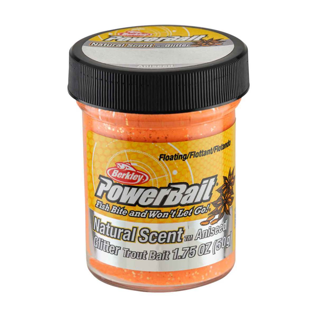 Berkley PowerBait Natural Scent Trout Dough Bait - Glitter Fluorescent Orange, Aniseed Scent - Glitter Fluorescent Orange 1-3/4oz Berkley PowerBait Natural Scent Trout Dough Bait - Glitter Fluorescent Orange, Aniseed Scent - Glitter Fluorescent Orange 1-3/4oz