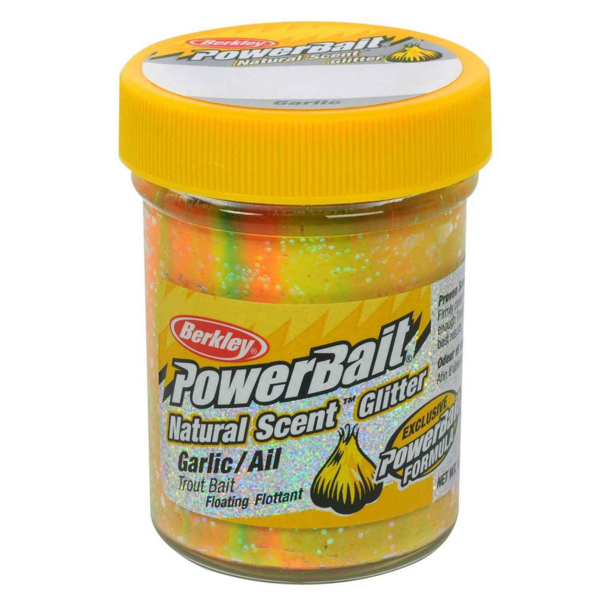 Berkley PowerBait Natural Scent Trout Dough Bait - Glitter Rainbow, Garlic Scent - Glitter Rainbow 1-3/4oz Berkley PowerBait Natural Scent Trout Dough Bait - Glitter Rainbow, Garlic Scent - Glitter Rainbow 1-3/4oz