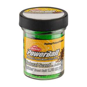 Berkley PowerBait Natural Scent Trout Dough Bait - Glitter Spring Green/Black, 1-3/4oz