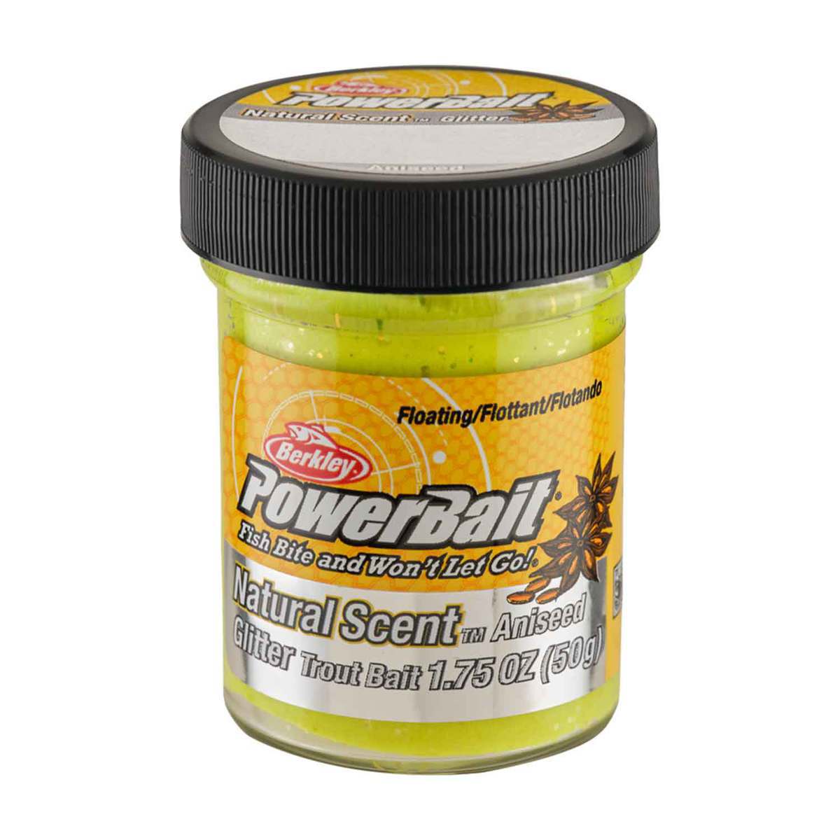 Berkley PowerBait Natural Scent Trout Dough Bait - Glitter Sunshine Yellow, Aniseed Scent - Glitter Sunshine Yellow 1-3/4oz Berkley PowerBait Natural Scent Trout Dough Bait - Glitter Sunshine Yellow, Aniseed Scent - Glitter Sunshine Yellow 1-3/4oz