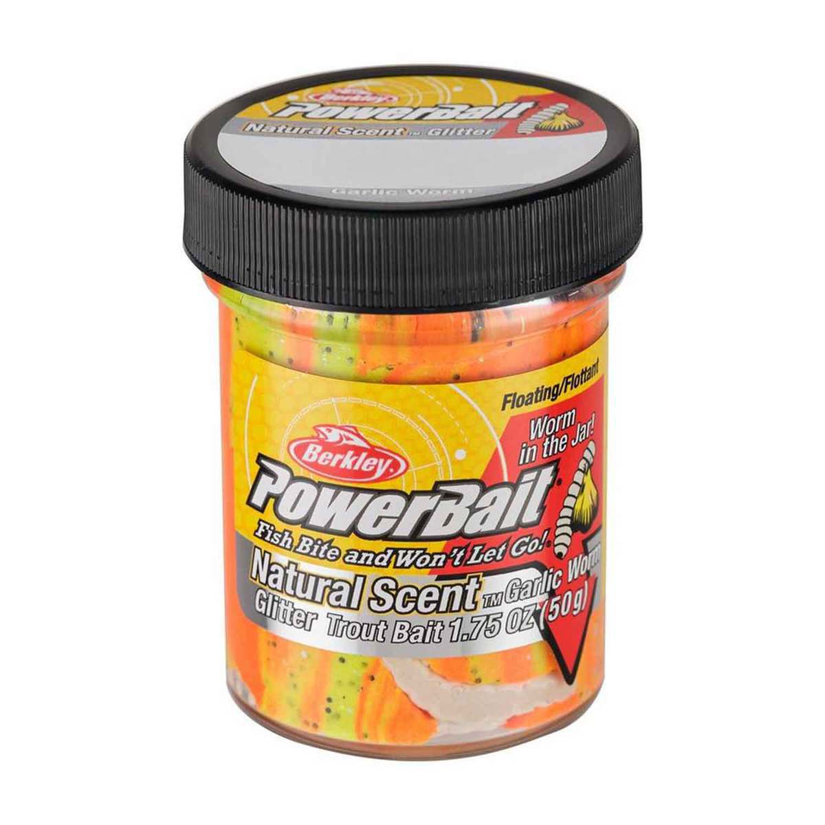 Berkley PowerBait Natural Scent Trout Dough Bait - Glitter Tequila Fire, Garlic and Worm Scent - Glitter Tequila Fire 1-3/4oz Berkley PowerBait Natural Scent Trout Dough Bait - Glitter Tequila Fire, Garlic and Worm Scent - Glitter Tequila Fire 1-3/4oz