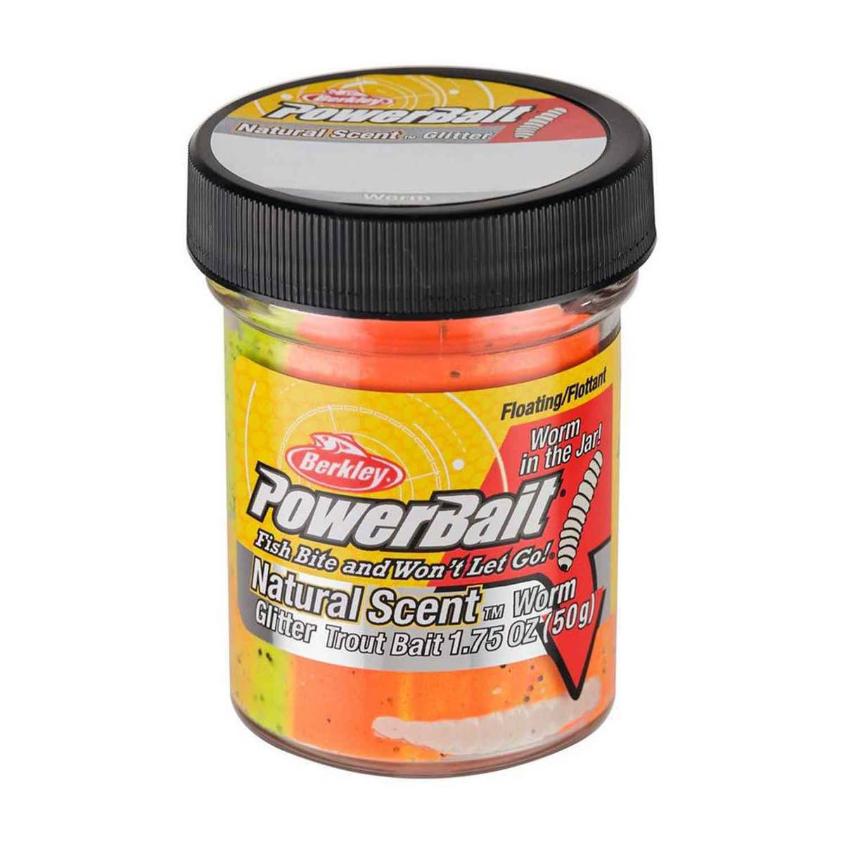 Berkley PowerBait Natural Scent Trout Dough Bait - Glitter Tequila Fire, Worm Scent - Glitter Tequila Fire 1-3/4oz Berkley PowerBait Natural Scent Trout Dough Bait - Glitter Tequila Fire, Worm Scent - Glitter Tequila Fire 1-3/4oz
