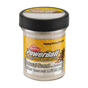 Berkley PowerBait Natural Scent Trout Dough Bait - Glitter White, 1-3/4oz