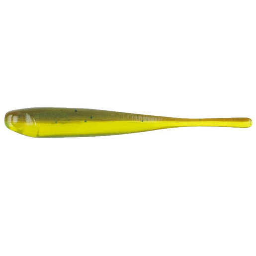 Berkley PowerBait Twitchtail Minnow - Chartreuse Black Fleck-Orange - Soft Baits